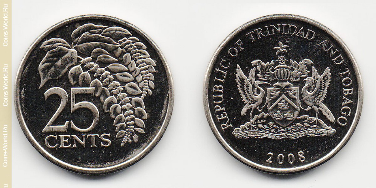 25 centavos 2008, Trinidad y Tobago