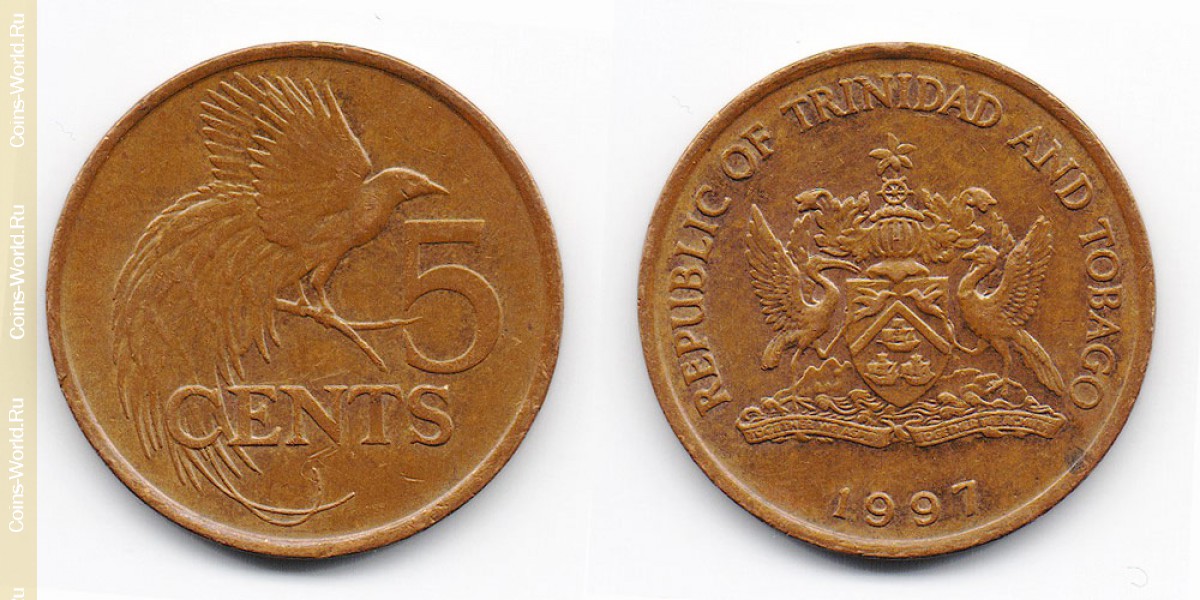 5 cêntimos 1997 Trinidad e Tobago