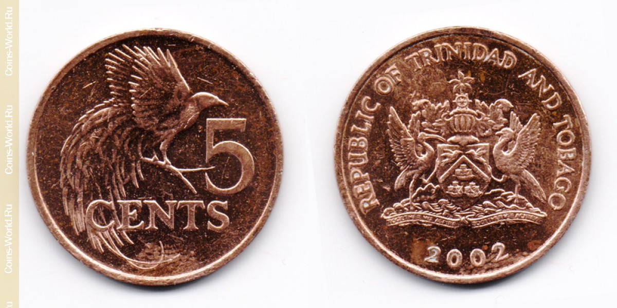 5 центов 2002 года Тринидад и Тобаго