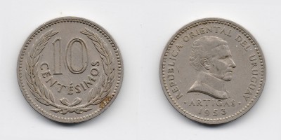 10 centésimos 1953