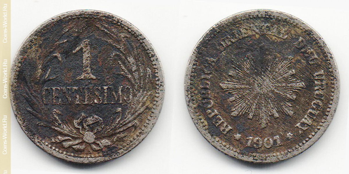 1 centésimo 1901, Uruguai