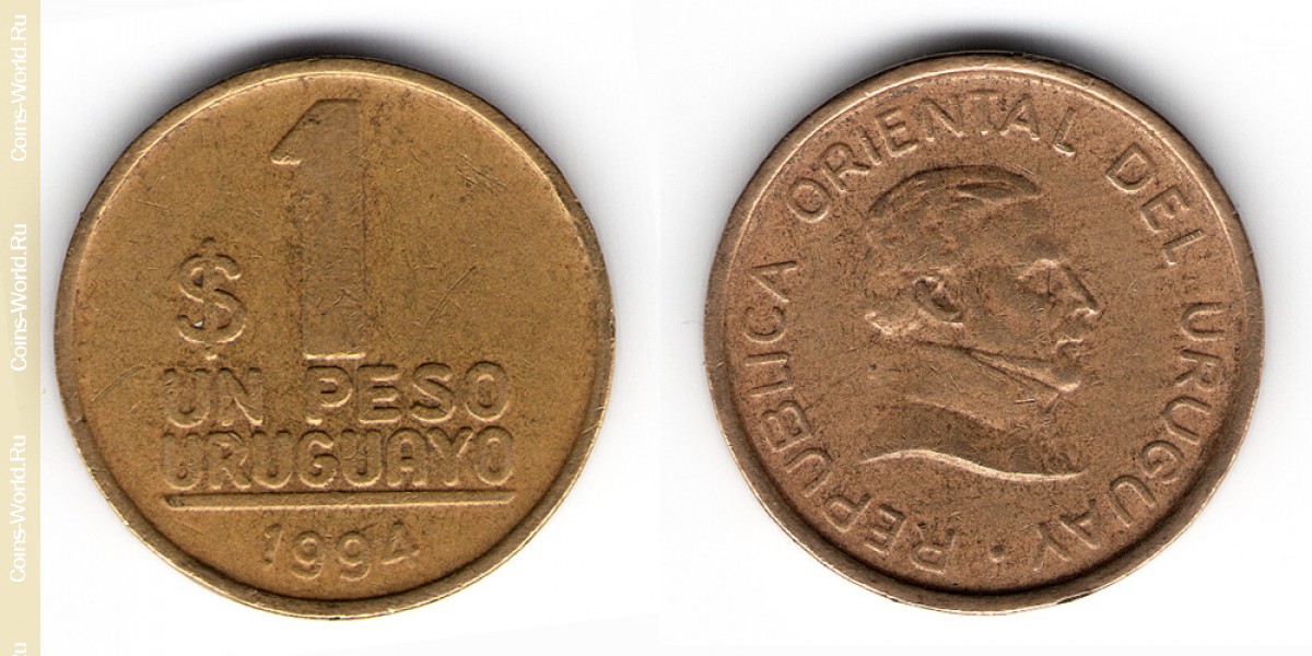 1 песо 1994 года Уругвай