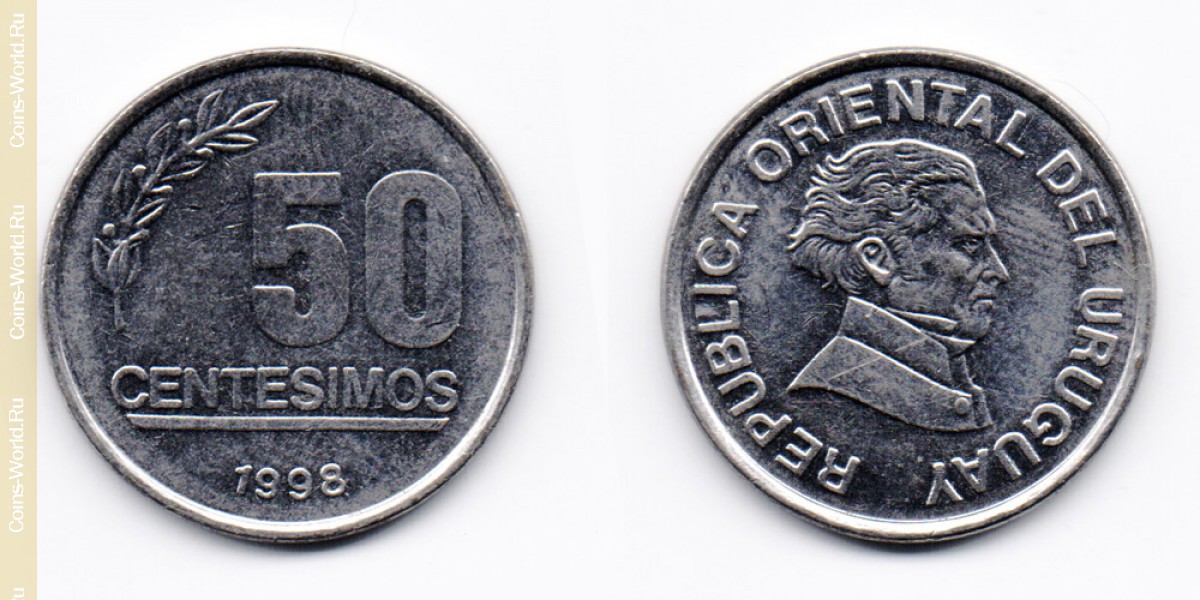 50 сентесимо 1998 года Уругвай