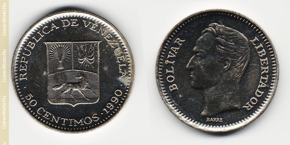 50 cêntimos 1990, Venezuela