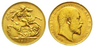 1 фунт (соверен) 1907 года