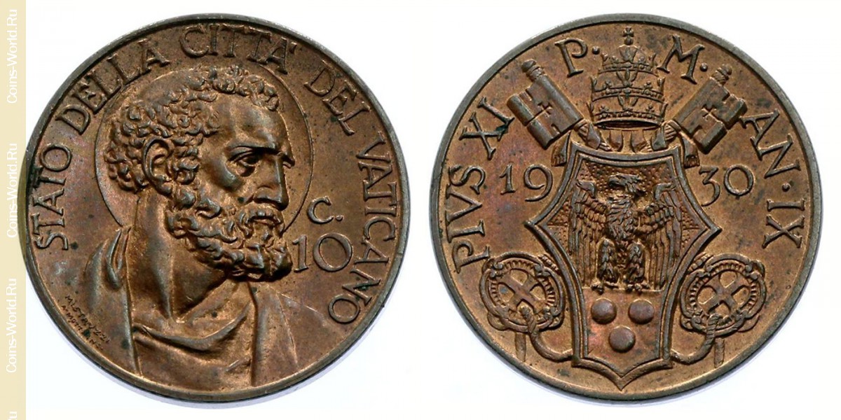 10 centesimi 1930, Vatican City