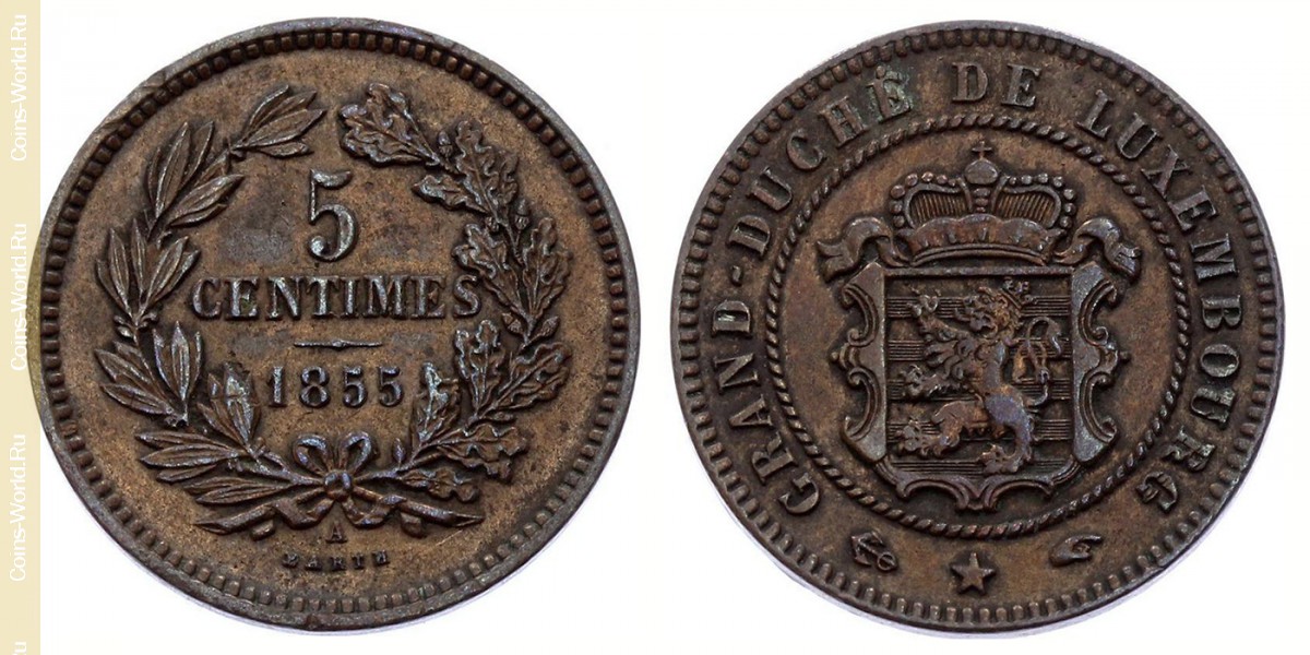 5 céntimos 1855, Luxemburgo