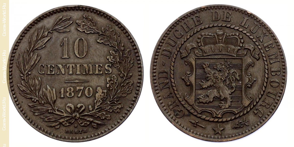 10 céntimos 1870, Luxemburgo