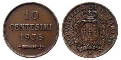 10 centesimi 1938