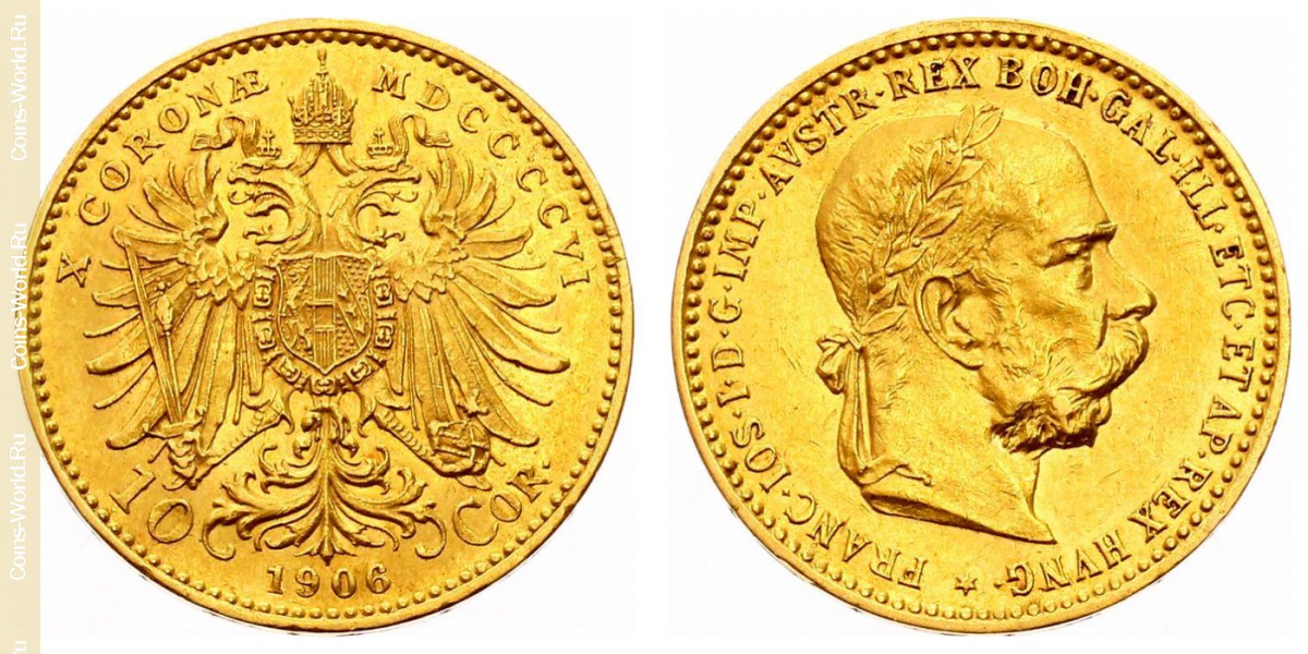 10 coronas 1906, Austria