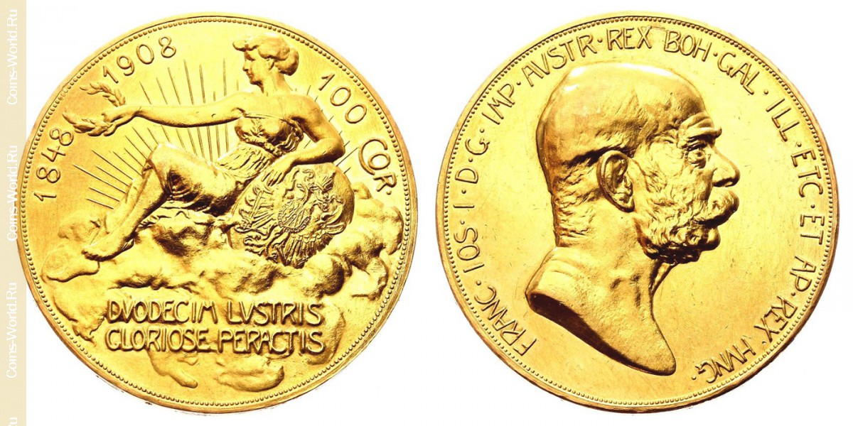 100 corona 1908, Austria, 60 years of reign