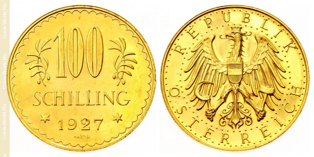 100 шиллингов 1927 года, Австрия