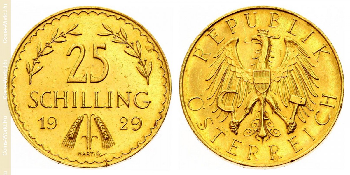 25 шиллингов 1929 года, Австрия