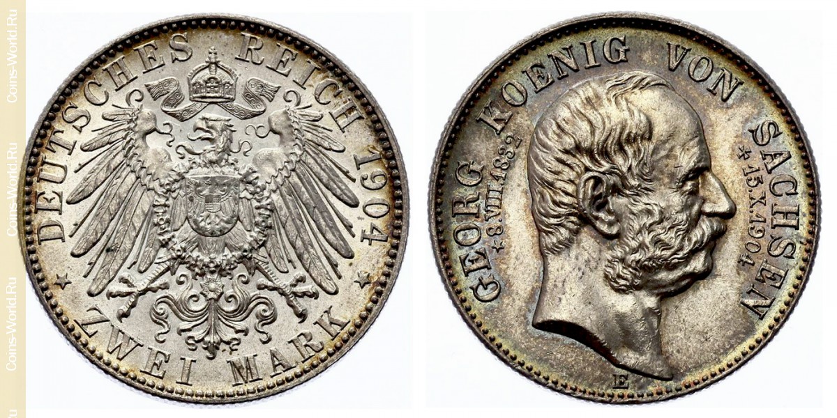 2 марки 1904 года, Смерть Георга Саксонского, Германская империя