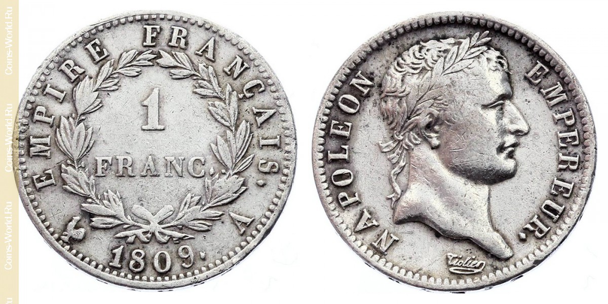 1 франк 1809 года, Франция