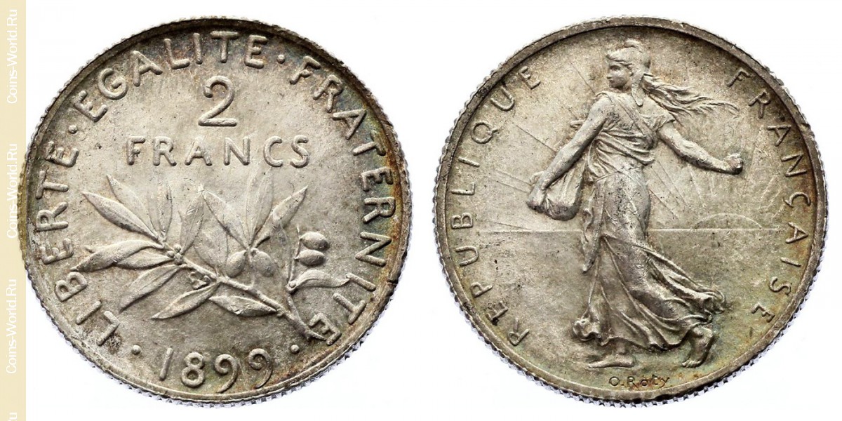 2 франка 1899 года, Франция