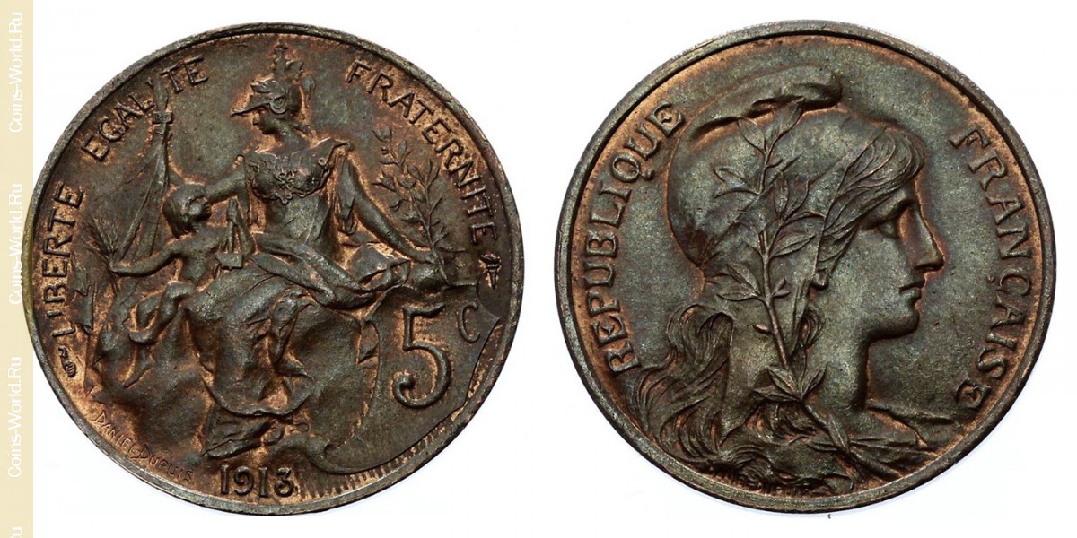 5 céntimos 1913, Francia