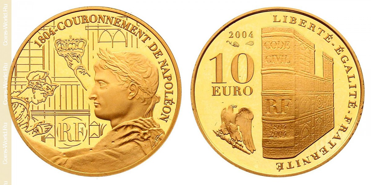 10 Euro 2004, 200. Jahrestag der Krönung Napoleons I., Frankreich