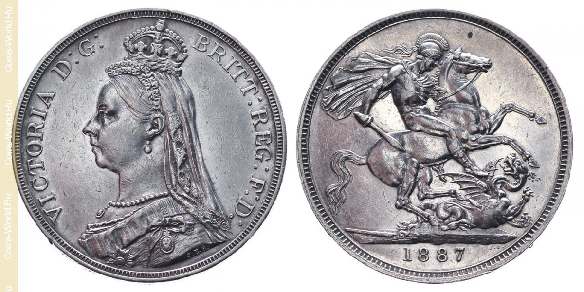 1 coroa 1887, Reino Unido