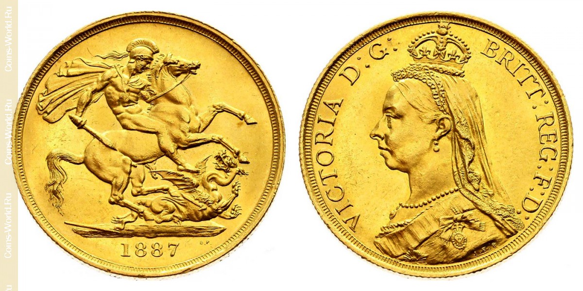 2 libras 1887, Reino Unido