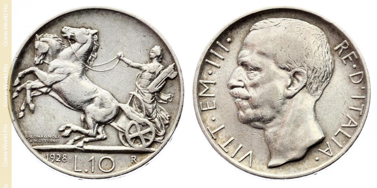 10 Lire 1928, Italien