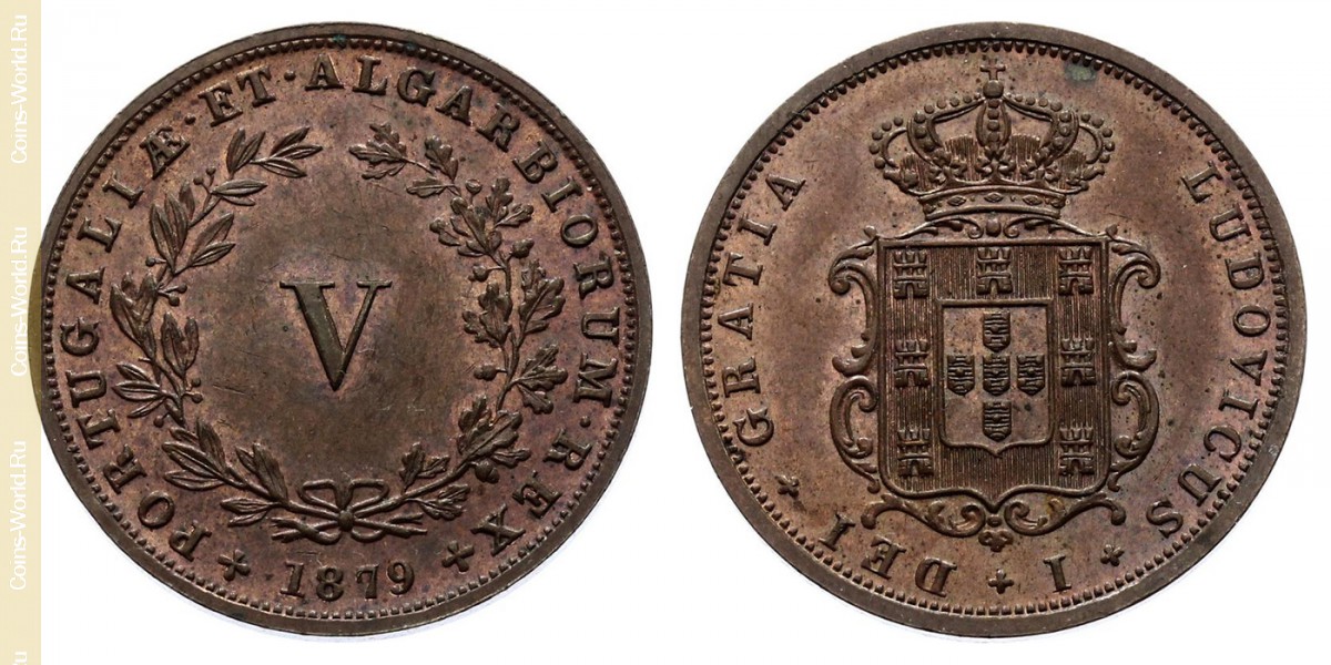 5 Réis 1879, Portugal