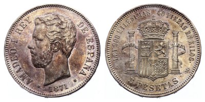 5 pesetas 1871