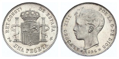 1 peseta 1896