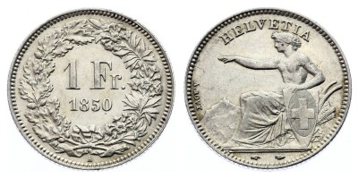 1 франк 1850 года