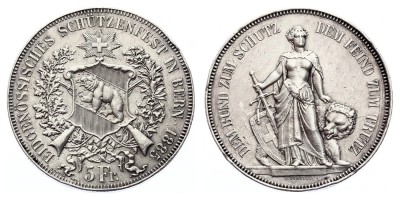 5 francos 1885
