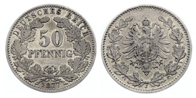 50 peniques 1877 J