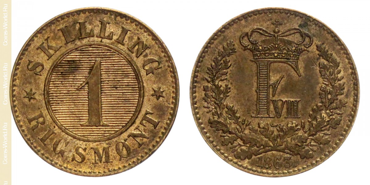 1 Xelim rigsmont 1863, Dinamarca