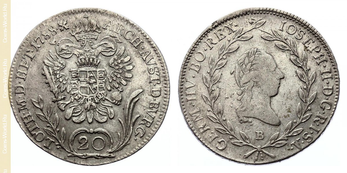 20 kreuzer 1788 B, Áustria