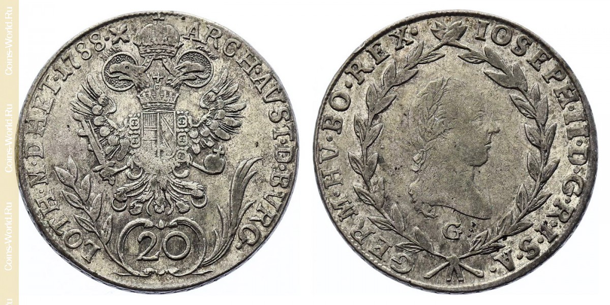 20 kreuzer 1788 G, Áustria