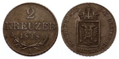 2 kreuzer 1848