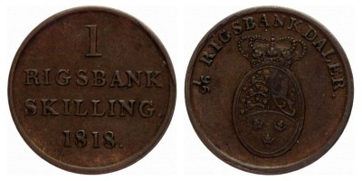 1 ригсбанкскиллинг 1818 года