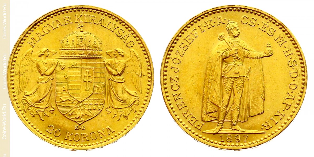 20 Coronas 1897, Hungría