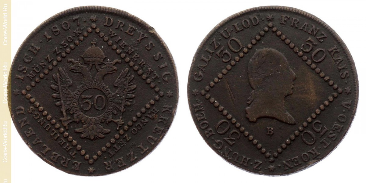 30 Kreuzer 1807 B, Österreich 