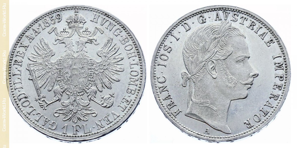 1 florín 1859 A, Austria
