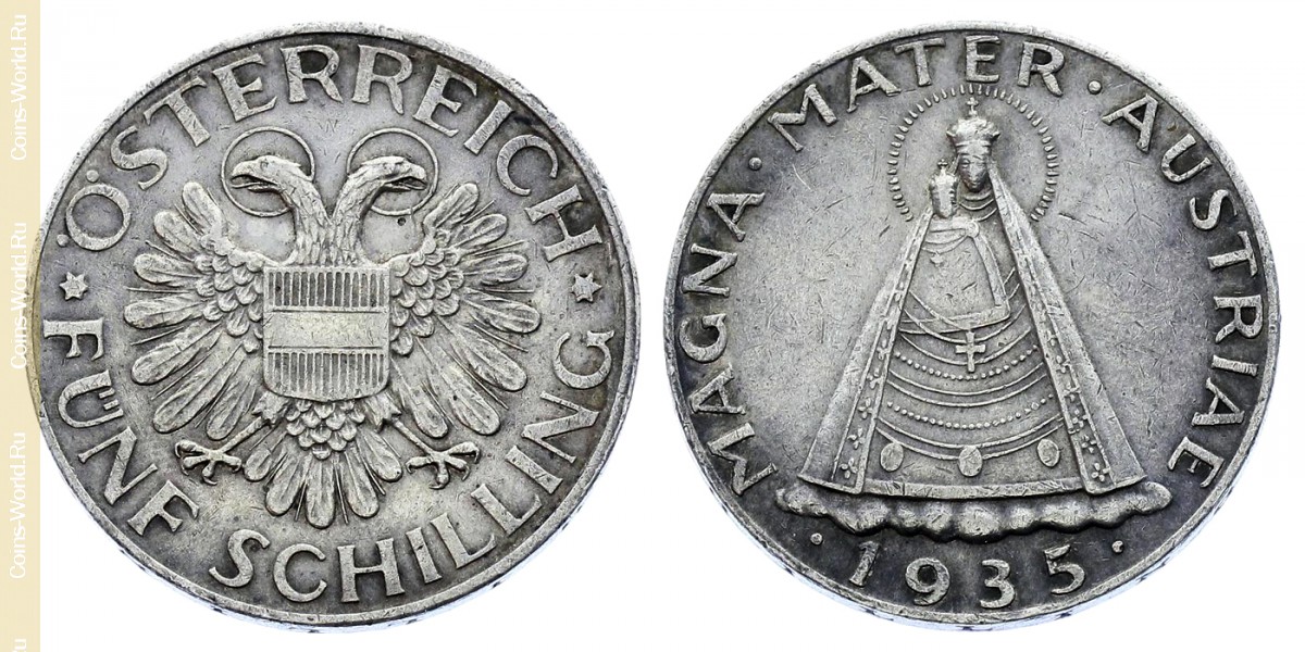 5 шиллингов 1935 года, Австрия