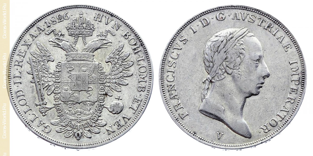 1 scudo 1826 V, Lombardy-Venetia
