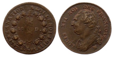 12 deniers (dinheiro) 1792 MA