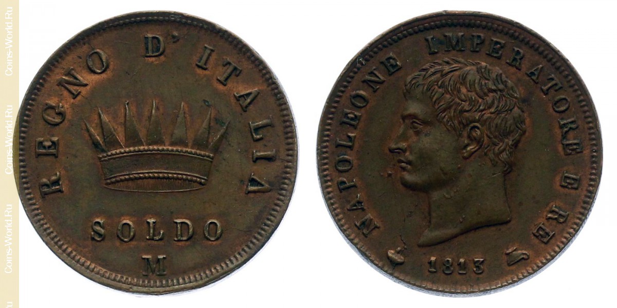 1 soldo 1813, Itália