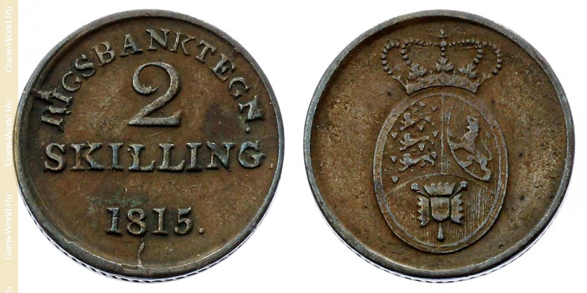 2 Xelim 1815, Dinamarca