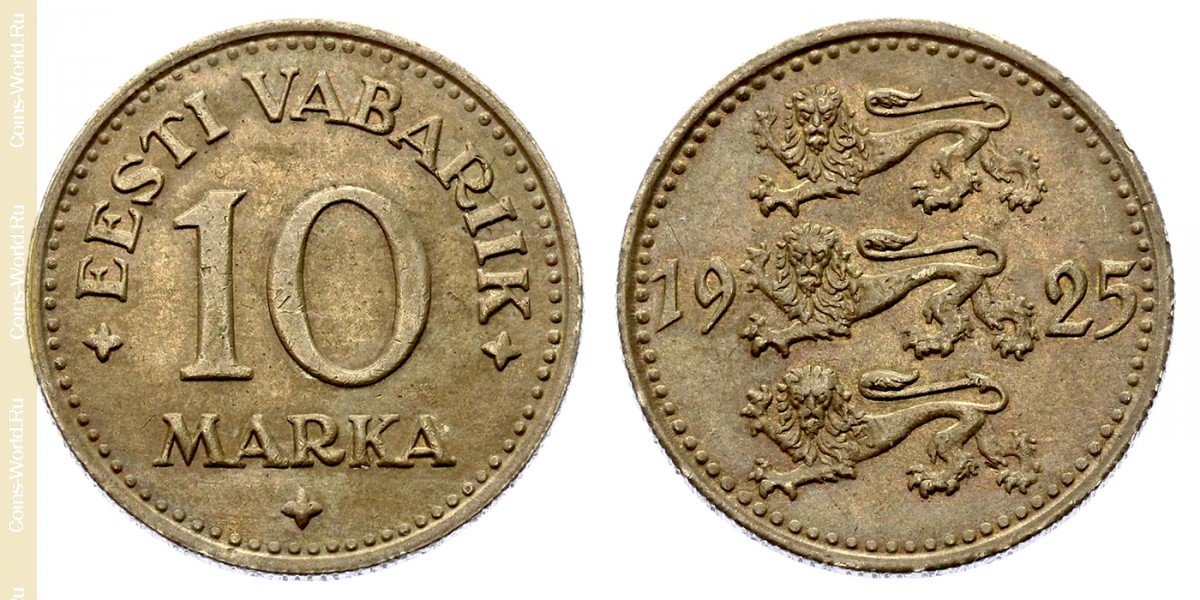 10 марок 1925 года, Эстония