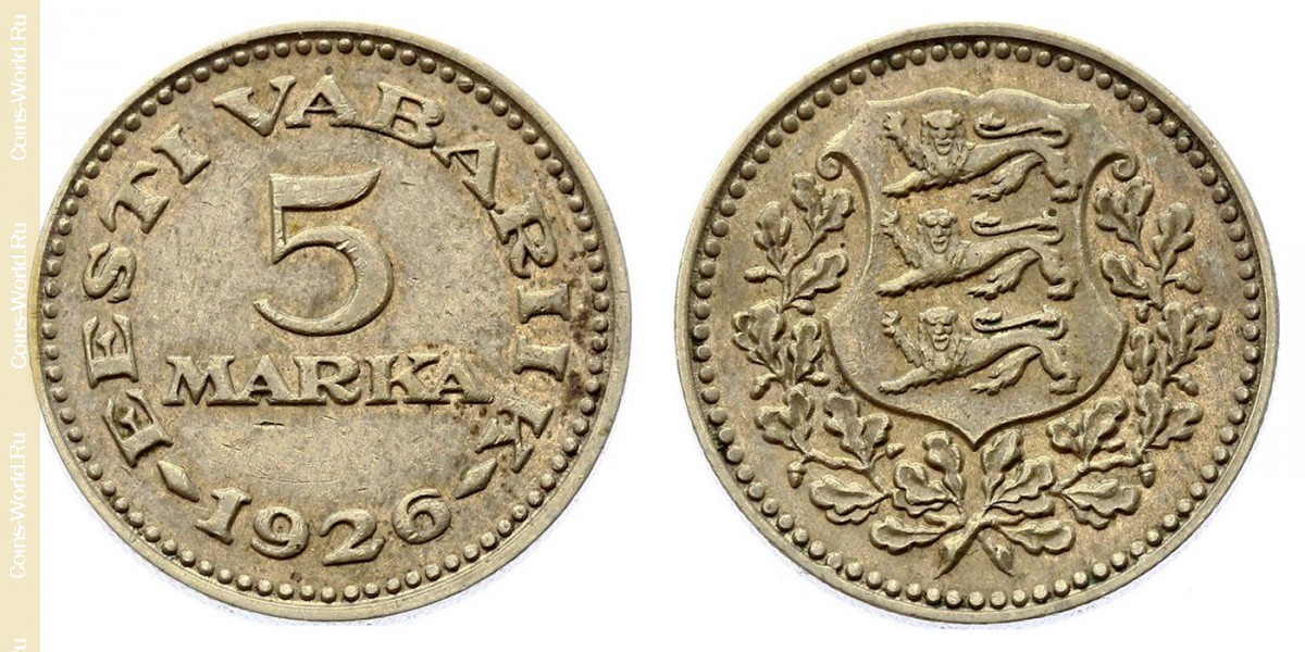 5 марок 1926 года, Эстония