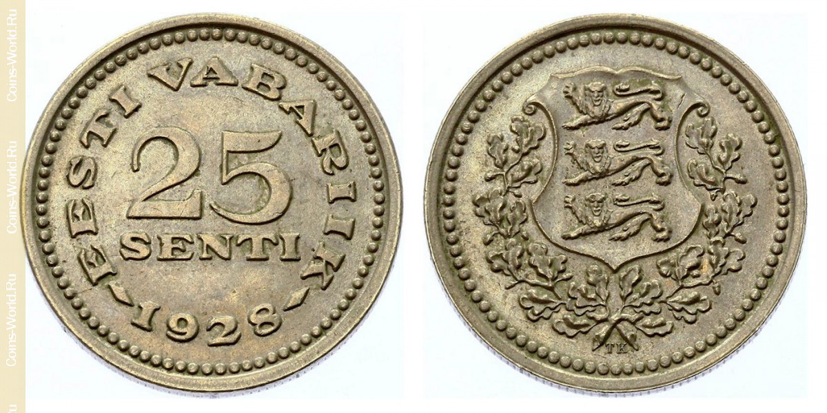 25 сентов 1928 года, Эстония