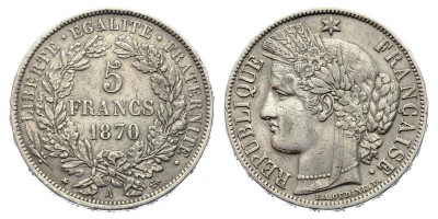 5 francos 1870