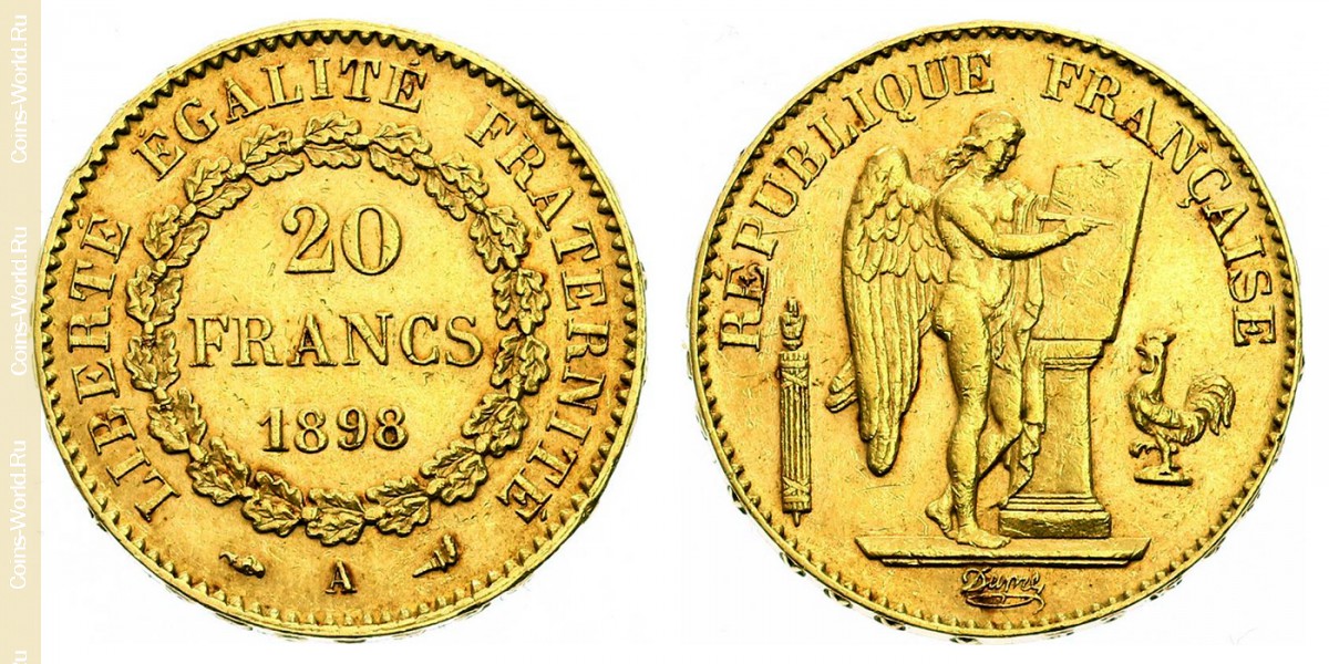 20 франков 1898 года, Франция