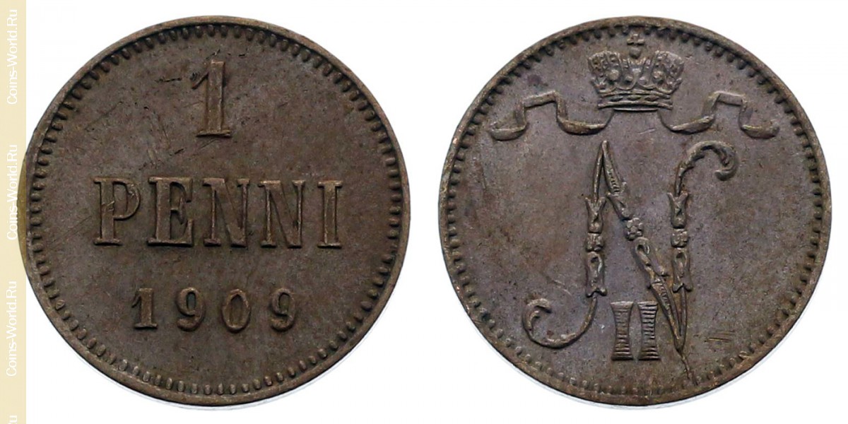 1 пенни 1909 года, Финляндия